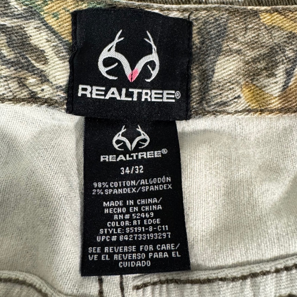 Realtree Camo Pants Men Tag 34x32 RT Edge Cotton Stretch Hunting Trousers Brown - Picture 13 of 15